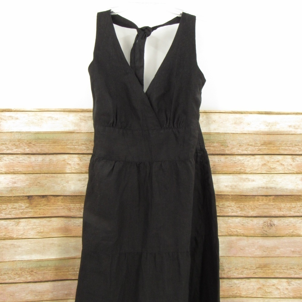 Garnett Hill Halter Linen Maxi Dress Women's 10P